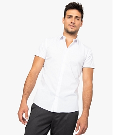 chemise homme manches courtes coupe slim repassage facile blanc9199301_1