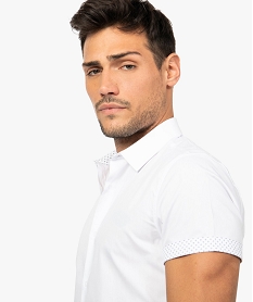 chemise homme manches courtes coupe slim repassage facile blanc chemise manches courtes9199301_2