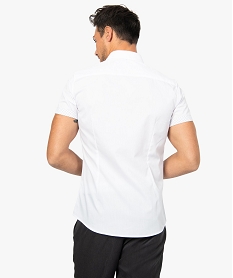 chemise homme manches courtes coupe slim repassage facile blanc9199301_3