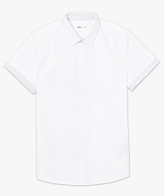 chemise homme manches courtes coupe slim repassage facile blanc9199301_4