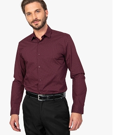 GEMO Chemise homme à motifs pois et coupe slim Imprimé