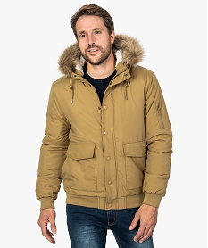 GEMO Blouson homme à capuche amovible Orange