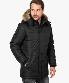 manteau homme matelasse avec capuche amovible noir9204101_1