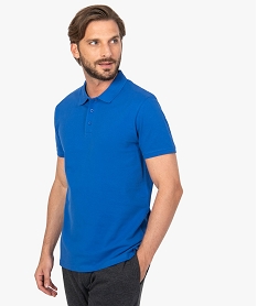 polo homme a manches courtes en coton pique bleu9204501_1