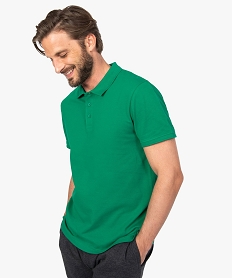 polo homme a manches courtes en coton pique vert polos9204601_1