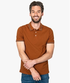 polo homme a manches courtes avec rayures contrastantes orange9204701_1