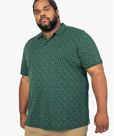 polo homme a manches courtes et micro-motifs vert9205301_1