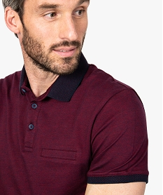 polo homme en maille piquee chinee a col fantaisie rouge9205601_2