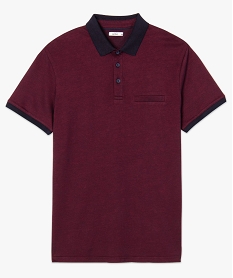 polo homme en maille piquee chinee a col fantaisie rouge9205601_4
