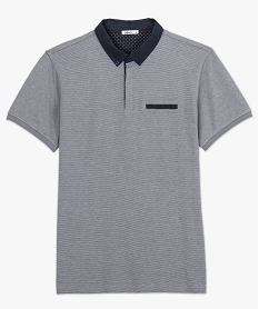 polo homme en maille piquee a col chemise boutonne gris polos9206101_4