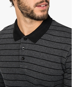 polo homme raye a manches longues imprime9206301_2