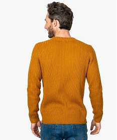 pull homme a torsades en polyester recycle jaune9207901_3