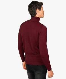pull homme a col roule en maille fine rouge9211101_3