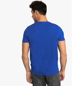 tee-shirt homme ajuste a manches courtes et col v bleu tee-shirts9211301_3