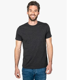 GEMO Tee-shirt homme regular à manches courtes en coton bio Gris