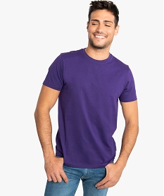 GEMO Tee-shirt homme regular à manches courtes en coton bio Violet