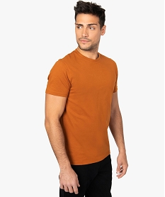 GEMO Tee-shirt homme regular à manches courtes en coton bio Orange