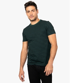 tee-shirt homme a manches courtes et rayures en coton bio imprime9212201_1