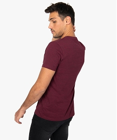 tee-shirt homme regular fit manches courtes et col tunisien rouge9212601_3