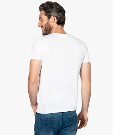 tee-shirt homme a col v coupe slim en coton bio blanc9213001_3
