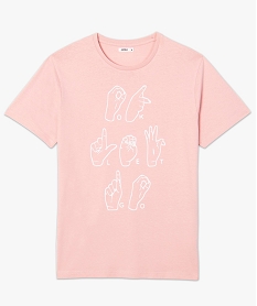 tee-shirt homme avec imprime devant rose tee-shirts9213301_4