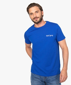 tee-shirt homme a manches courtes avec broderie poitrine bleu9213601_1