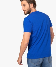 tee-shirt homme a manches courtes avec broderie poitrine bleu9213601_3