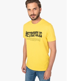 GEMO Tee-shirt homme avec inscription Metropolis Jaune