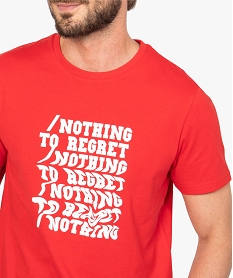 tee-shirt homme avec inscription fantaisie rouge9214001_2