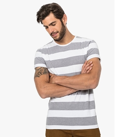 GEMO Tee-shirt homme rayé en maille piquée Imprimé