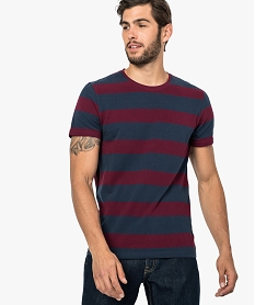 GEMO Tee-shirt homme rayé en maille piquée Imprimé