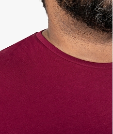 tee-shirt homme uni a manches courtes en coton bio rouge9215501_2
