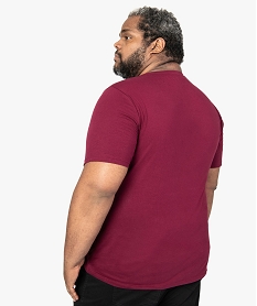 tee-shirt homme uni a manches courtes en coton bio rouge9215501_3