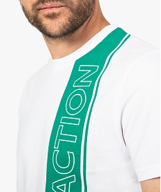 tee-shirt homme en coton avec grande inscription contrastante devant blanc9215701_2