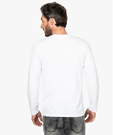 tee-shirt homme a manches longues coupe regular blanc9215901_3