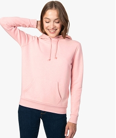 sweat femme avec capuche et interieur molletonne rose9217001_1