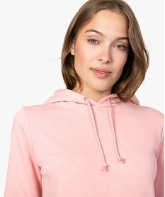 sweat femme avec capuche et interieur molletonne rose9217001_2