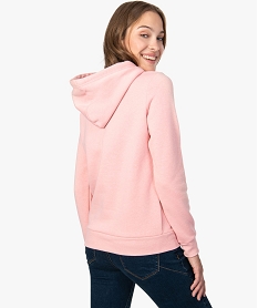sweat femme avec capuche et interieur molletonne rose9217001_3