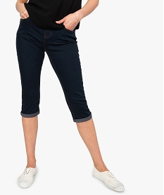 pantacourt femme coupe slim stretch 5 poches bleu9222601_1