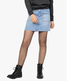 GEMO Jupe en jean pour femme avec larges poches Bleu