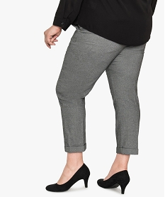 pantalon femme stretch 78e a taille elastiquee noir pantalons et jeans9223101_3