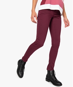 pantalon femme skinny stretch taille basse rouge9225101_1