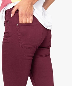 pantalon femme skinny stretch taille basse rouge9225101_2
