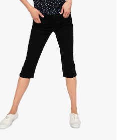 GEMO Pantacout femme uni coupe slim 5 poches noir standard