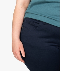 pantacourt femme 5 poches en coton stretch uni bleu pantacourts et shorts9227601_2