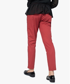 pantalon femme en toile avec lisere colore sur le cote rouge9227901_3