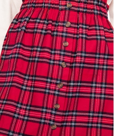 jupe femme a motifs ecossais avec rangee de boutons rouge jupes9228601_2