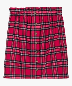 jupe femme a motifs ecossais avec rangee de boutons rouge jupes9228601_4