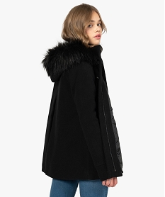 manteau femme avec capuche a bord fantaisie noir manteaux9230401_3