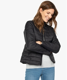 GEMO Doudoune femme légère avec col montant et fermeture zippée noir standard